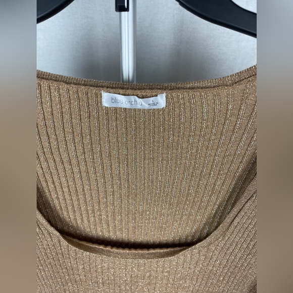 Blue Orchid Gold Ribbed Blouson Long Sleeve Dress Size Large NWT - Picture 5 of 10